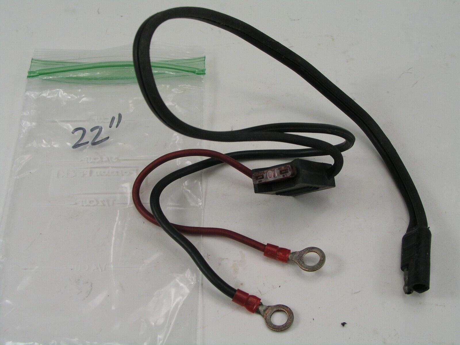 Battery Power Cable Cord with 2 Flat Pin Connector, Fused 22" Main Image Battery Power Cable Cord with 2 Flat Pin Connector, Fused 22" - Image 1