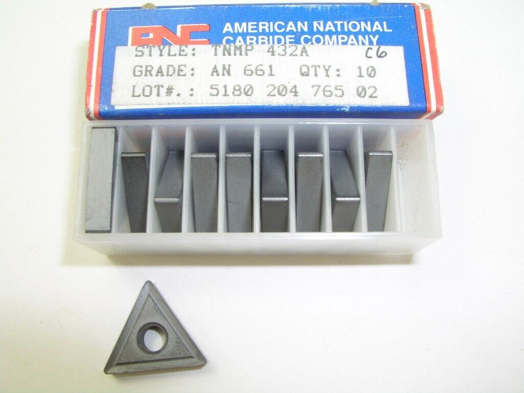 10pcs TNMP 432A AN661 C6 Carbide Inserts, American National Carbide Main Image 10pcs TNMP 432A AN661 C6 Carbide Inserts, American National Carbide - Image 1