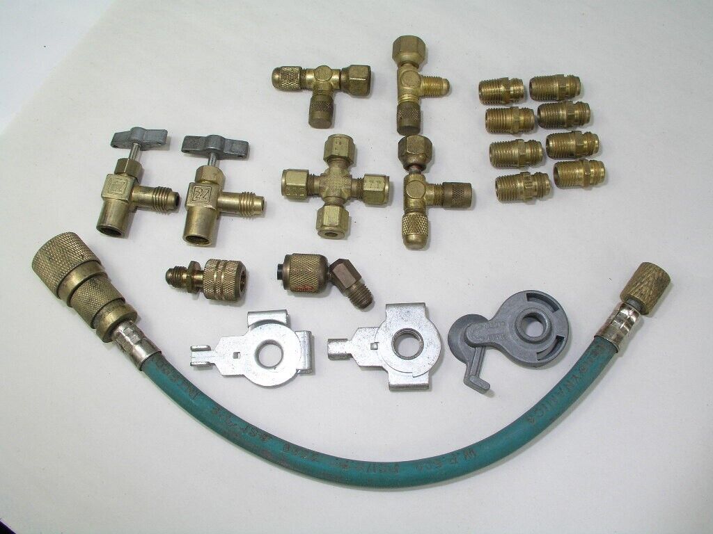 20pcs AC Test Hose Fittings Adapters Valves Lot Main Image 20pcs AC Test Hose Fittings Adapters Valves Lot - Image 1