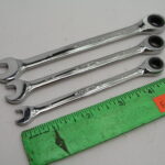 3pc Combination Ratcheting Gear Wrench Set Husky 3/8" 5/16" 1/4"