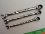 3pc Combination Ratcheting Gear Wrench Set Husky 3/8" 5/16" 1/4" - Image 3