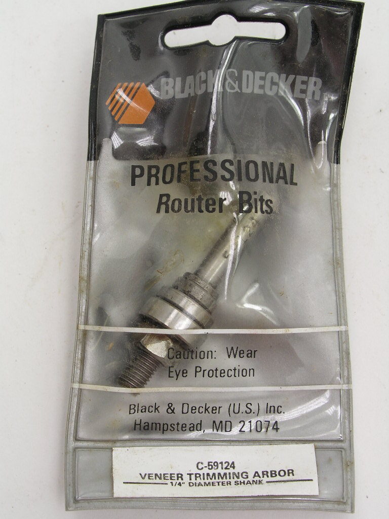 OLYMPUS DIGITAL CAMERA Veneer Trimmer Ball Bearing Router Bit Arbor with 1/4" Shaft, B&D C-59124 - Image 1