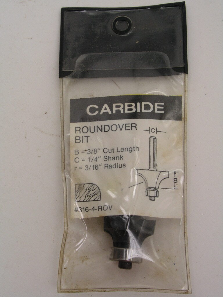 OLYMPUS DIGITAL CAMERA 3/16" Roundover Carbide Router Bit 1/4" Shaft Ball Bearing Pilot Oldham316-4-ROY - Image 1