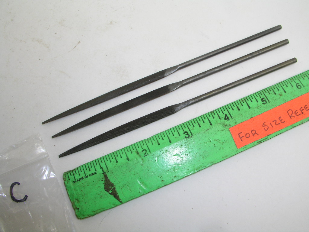 OLYMPUS DIGITAL CAMERA 3pc Lot Oval Taper Needle Files Heller Valorbe Dual Radius, Lot C - Image 1