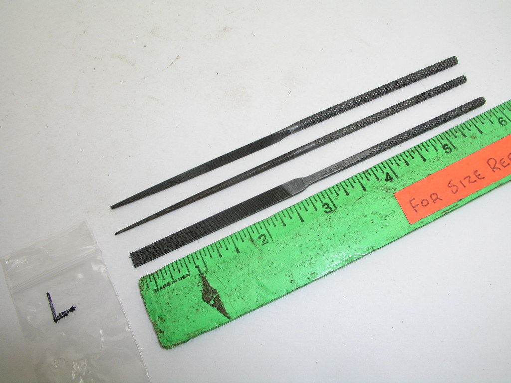 OLYMPUS DIGITAL CAMERA 3pcs Round Flat Triangle Tapered Needle Files Cut #4 AM Swiss, Lot L - Image 1