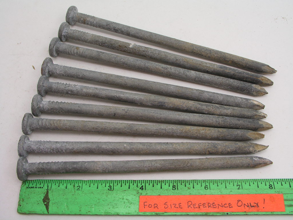 OLYMPUS DIGITAL CAMERA 9pcs 3/8" X 9" Hot Galvanized Nails Spikes - Image 1