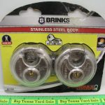 2pcs Stainless Steel Round Body Pad Locks Keyed Alike Brinks 663-70201