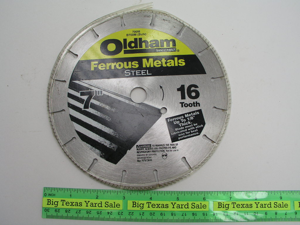 OLYMPUS DIGITAL CAMERA 7" Ferrous Metal Cutting Saw Blade Oldham 700M - Image 1
