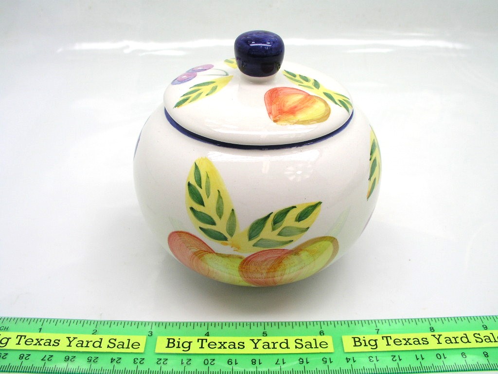 OLYMPUS DIGITAL CAMERA Orchard Jubilee Pattern Sugar Bowl with Top by Artists Touch - Image 1